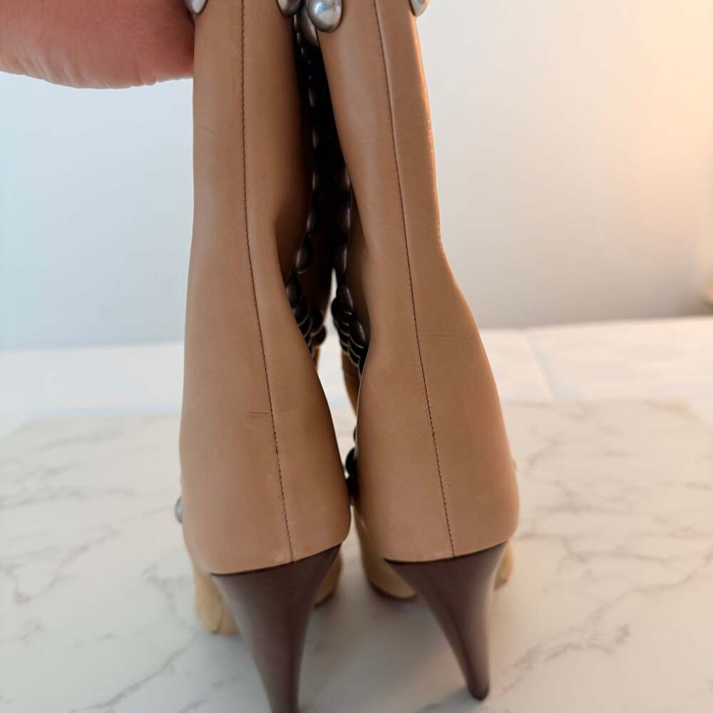 Isabel Marant Layo Studded Suede and Leather Ankle Boots Size 38 - Picture 4 of 11